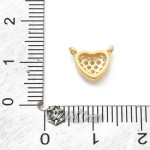 Element de Legatura din Argint 925 Placat cu Aur 18k-Inima cu Cubic Zirconia -1buc