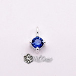 Charm (mic pandantiv) din Argint 925 -Caseta cu Cubic Zirconia Albastra-4.8mm -1buc