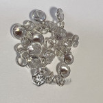 Charm  (mic pandantiv) din Argint 925 -Contur din Argint-Cubic Zirconia Transparenta-5mm -1buc