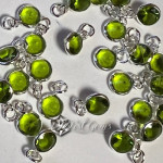 Charm  (mic pandantiv) din Argint 925 -Contur din Argint-Cubic Zirconia Verde Chartreuse-5mm -1buc
