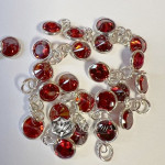 Charm  (mic pandantiv) din Argint 925 -Contur din Argint-Cubic Zirconia Bordeaux-5mm -1buc