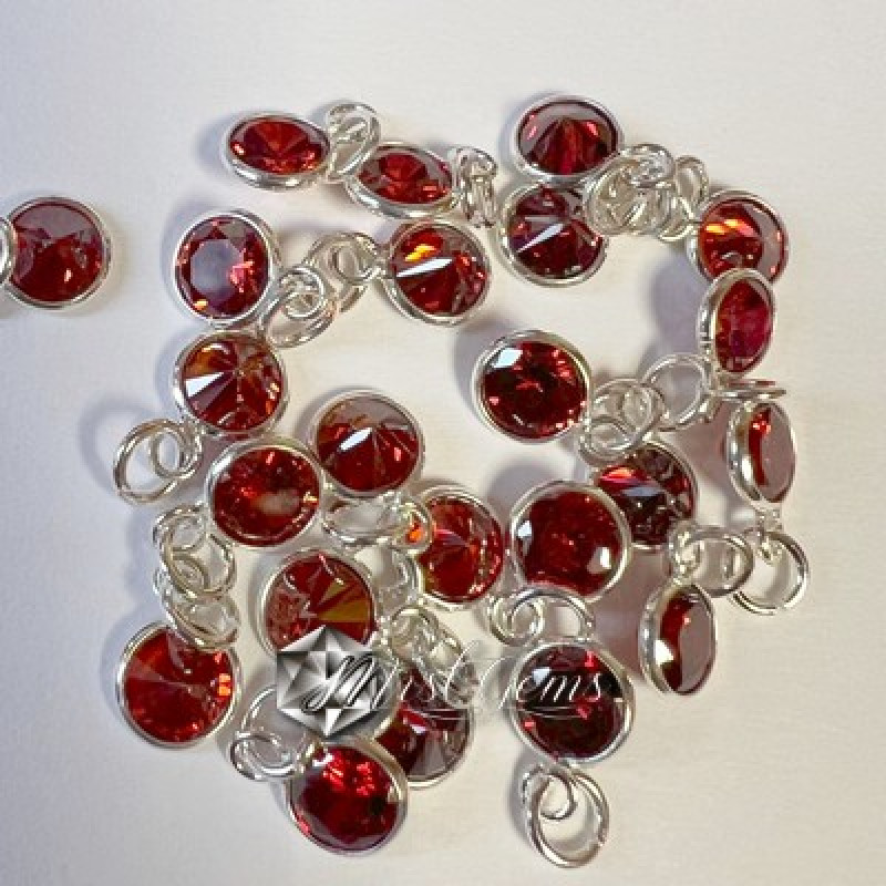 Charm  (mic pandantiv) din Argint 925 -Contur din Argint-Cubic Zirconia Bordeaux-5mm -1buc