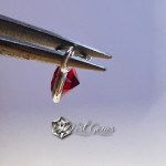 Charm  (mic pandantiv) din Argint 925 -Contur din Argint-Cubic Roz-5mm -1buc