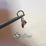 Charm  (mic pandantiv) din Argint 925 -Contur din Argint-Cubic Zirconia Mov-5mm -1buc