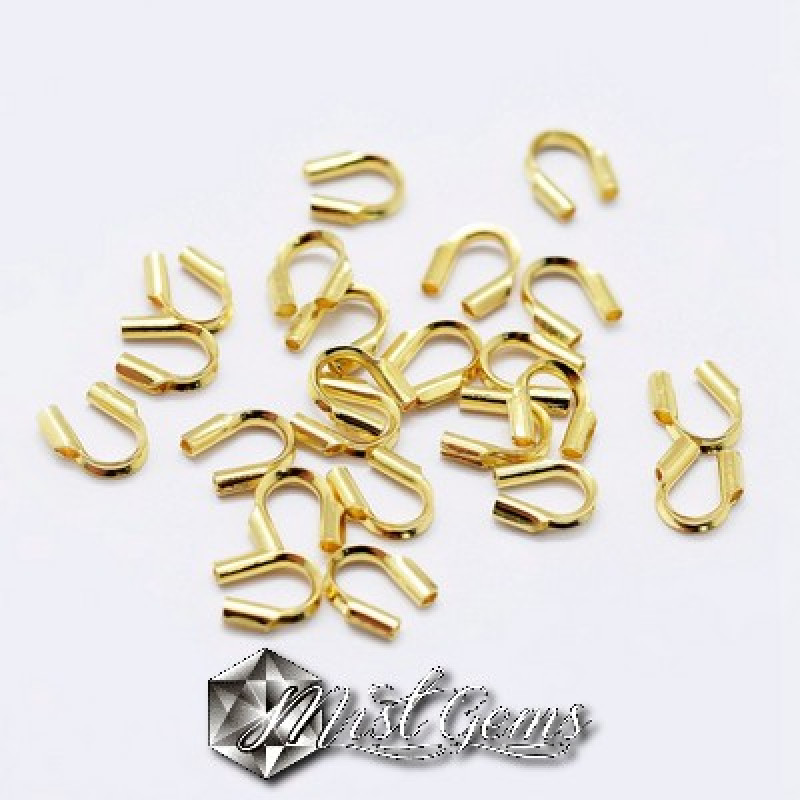 Protector de fir din Argint 925 placat cu Aur 18k-4.5X4X1mm -2buc