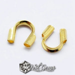 Protector de fir din Argint 925 placat cu Aur 18k-4.5X4X1mm -2buc