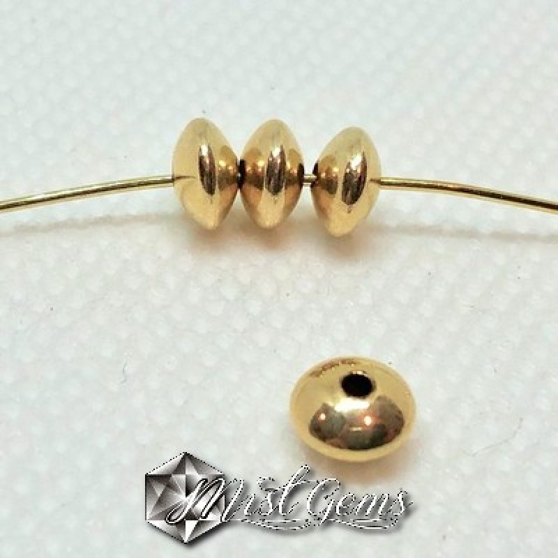 Margele -Saucer-Plate  din Aur 14K-585-3.6X2mm -1buc
