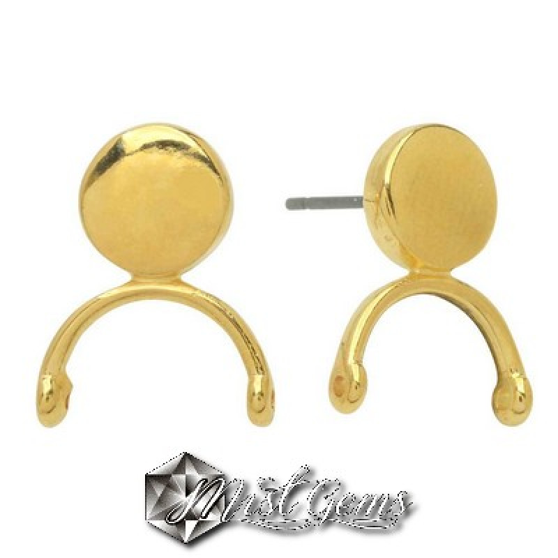 Cymbal VENIO II-Baza confectionat cercei ,placati cu aur 24k,pentru margele Miyuki 11/0