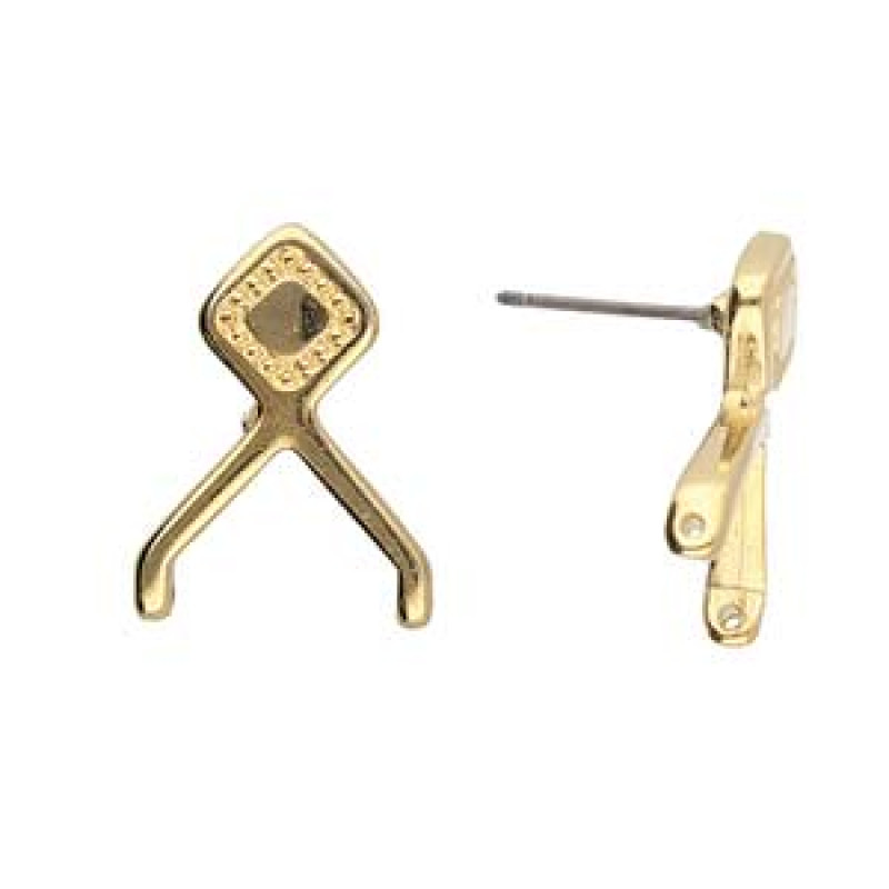 Cymbal KAMINAKI II-8/0-Baza confectionat cercei ,placati cu aur 24k,pentru margele Miyuki 8/0
