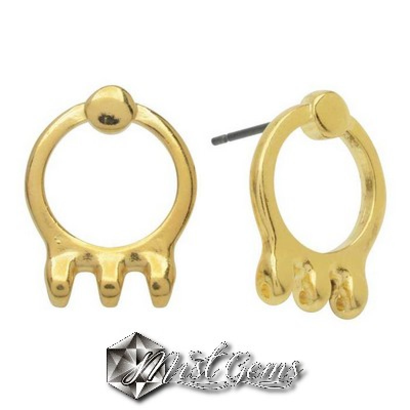 Cymbal SP FARALI III-Baza confectionat cercei ,placati cu aur 24k,pentru margele Superduo
