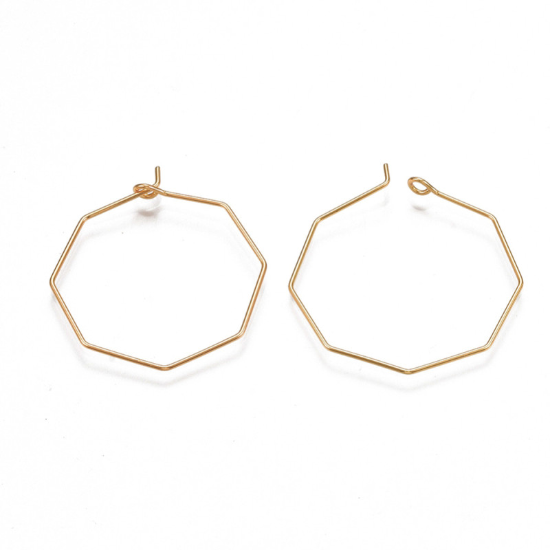Baza cercei alama placata cu aur 18k-octogon 30~31x28x0.8mm
