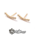 Baza confectionat cercei din alama,placati cu aur 18k,cu Cubic Zirconia
