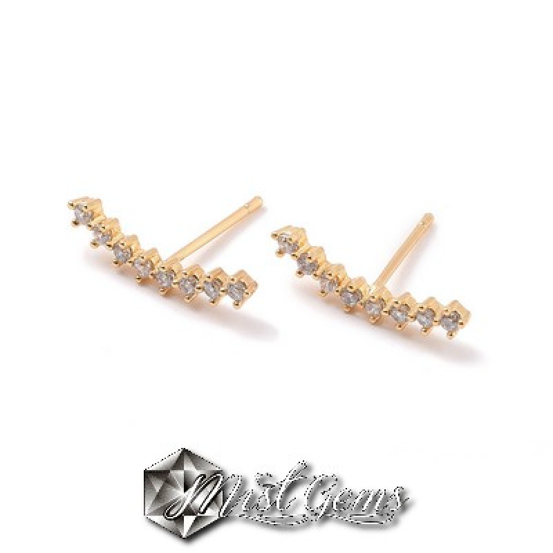 Baza confectionat cercei din alama,placati cu aur 18k,cu Cubic Zirconia