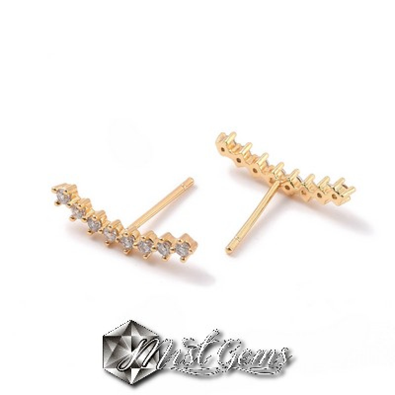 Baza confectionat cercei din alama,placati cu aur 18k,cu Cubic Zirconia