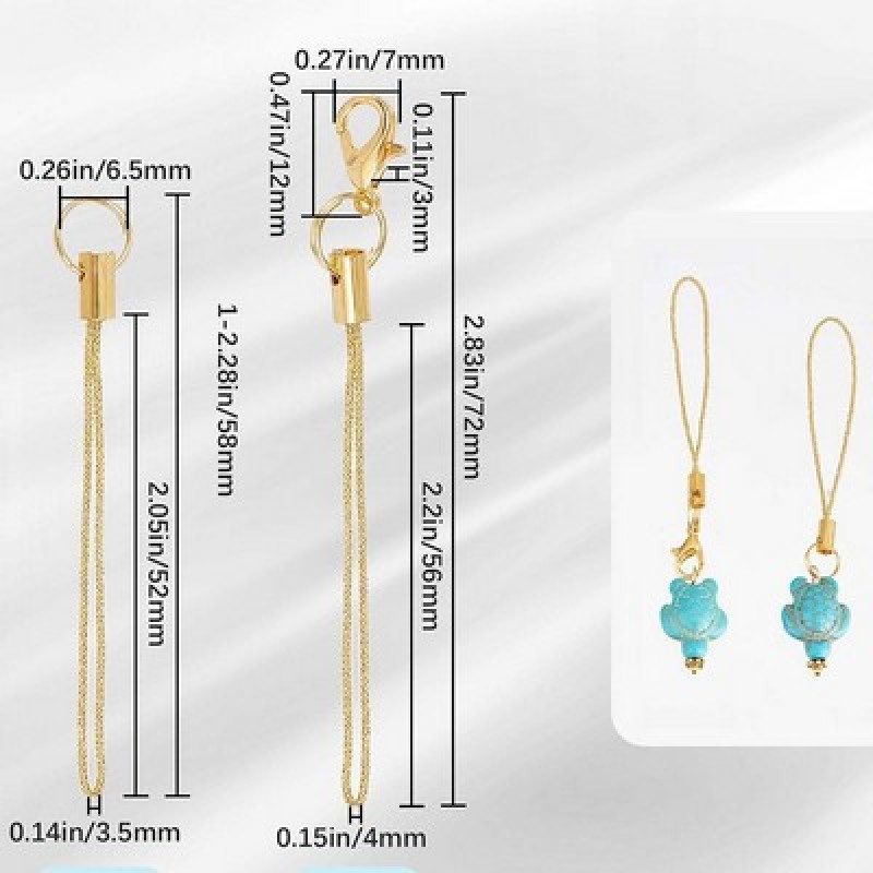 Snur argintiu pentru  telefon cu "Lobster",lungime 70mm-10buc.