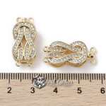 Inchizatoare multisir din alama,placata cu aur 18k si cubic zirconia transparent-22x10mm