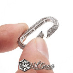 Inchizatoare cu arc placata cu cubic zirconia-inel oval argintiu