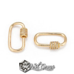 Inchizatoare cu filet,surub placat cu cubic zirconia-inel oval