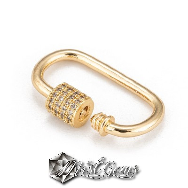 Inchizatoare cu filet,surub placat cu cubic zirconia-inel oval