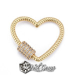 Inchizatoare cu filet ,din alama, cu cubic zirconia-inima cu striatii
