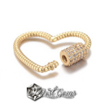Inchizatoare cu filet ,din alama, cu cubic zirconia-inima cu striatii
