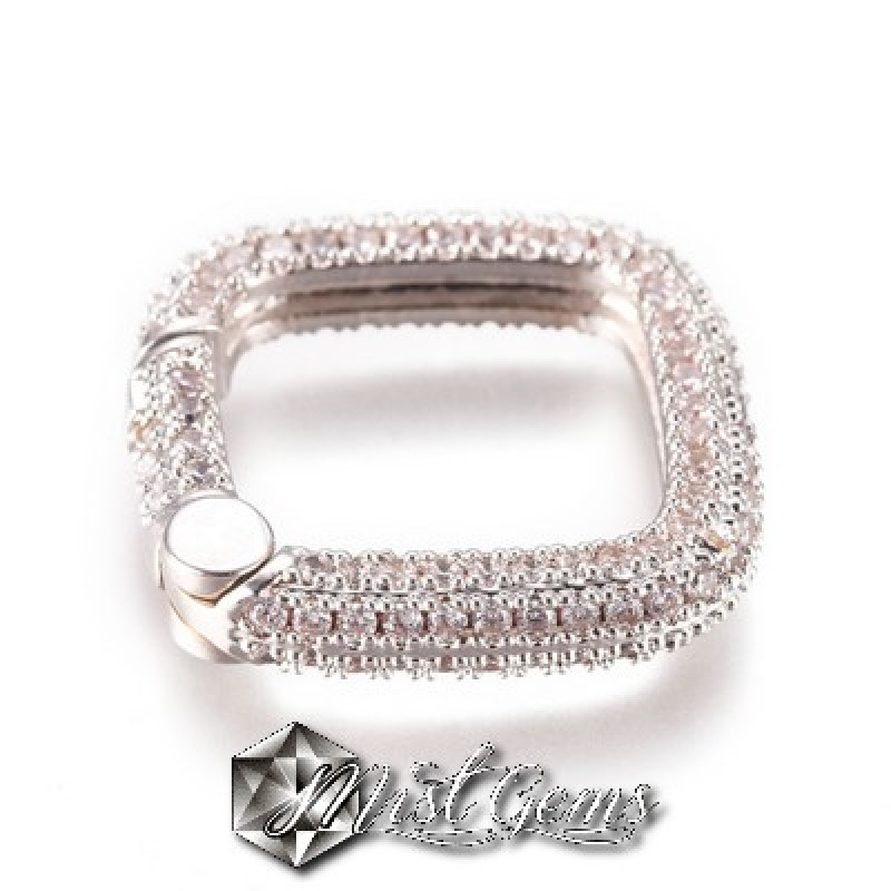 Inchizatoare cu arc,argintie, placata cu cubic zirconia-patrata