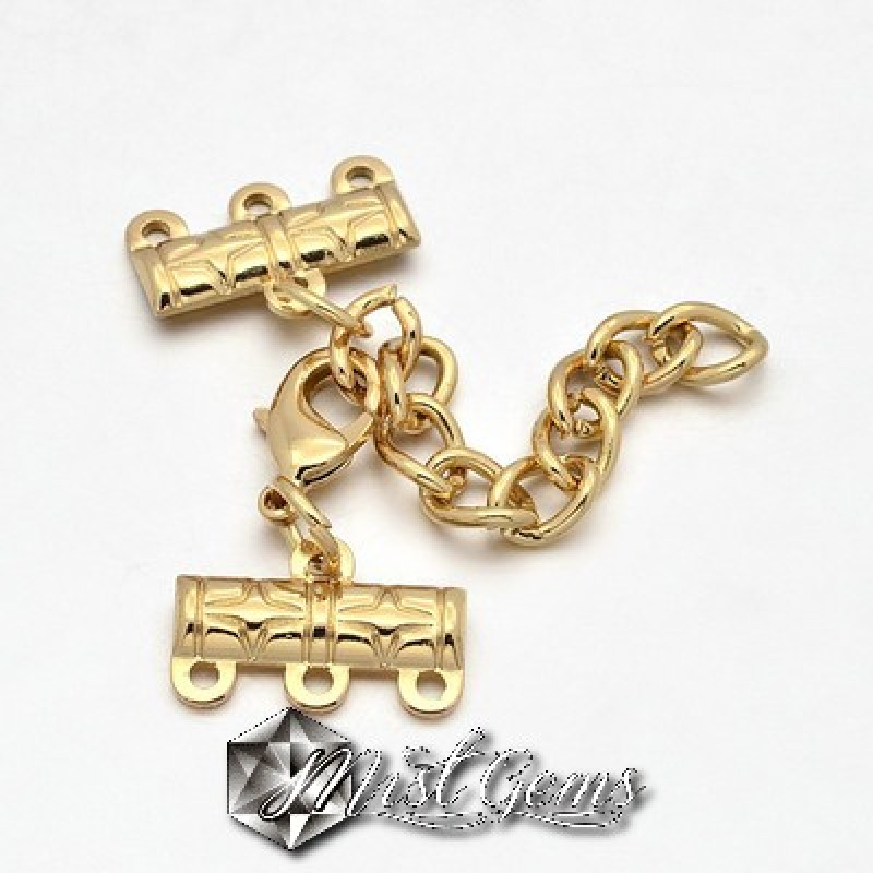Set Inchizatoare multisir -3 siruri-aurie din metal-1 buc