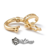 Inchizatoare Twister din aliaj metalic aurie cu Cubic Zirconia