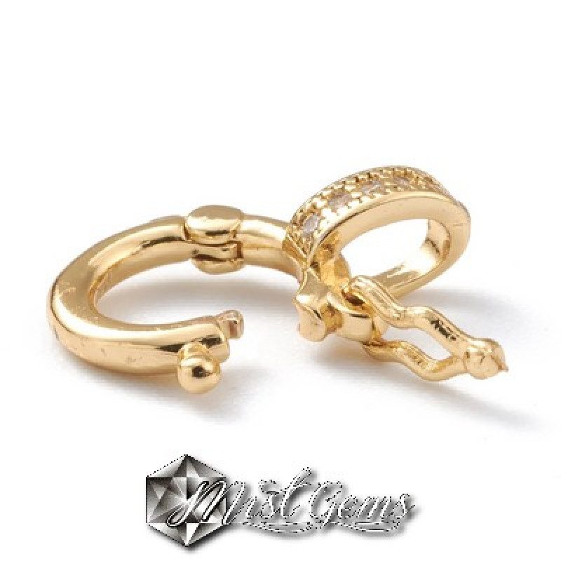 Inchizatoare Twister din aliaj metalic aurie cu Cubic Zirconia 
