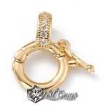 Inchizatoare Twister din aliaj metalic aurie cu Cubic Zirconia