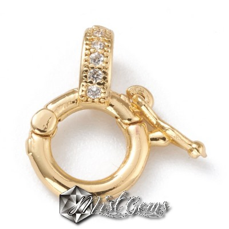 Inchizatoare Twister din aliaj metalic aurie cu Cubic Zirconia 