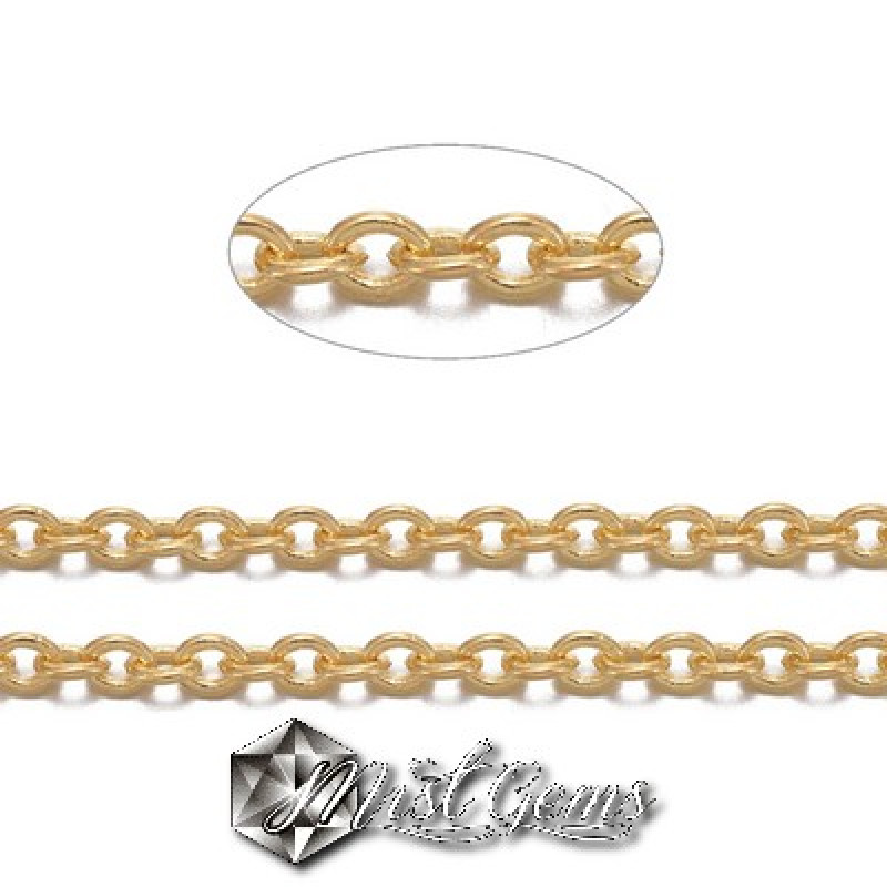 Lant din alama auriu cu zale 2X1.5mm -1m
