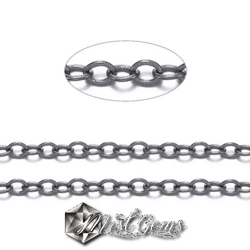 Lant din alama argintiu cu zale 2X1.5mm -1m