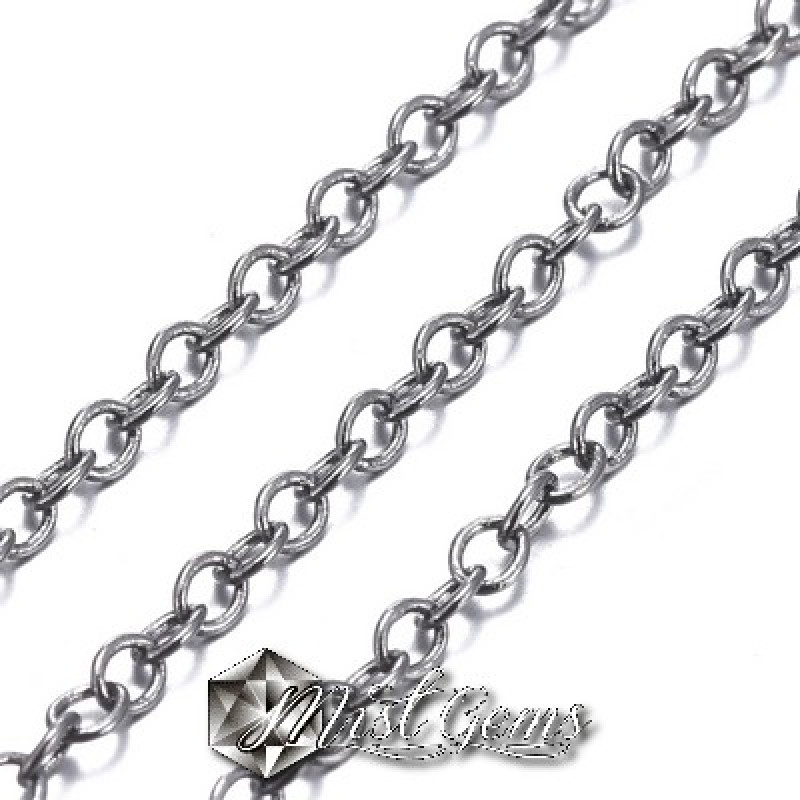 Lant din alama argintiu cu zale 2X1.5mm -1m