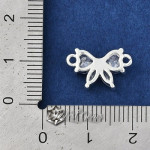 Element de Legatura,"Fluture", ornat cu Cubic Zirconia 9x15x4mm