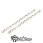 Element de legatura,cu Cubic Zirconia,in casete placate cu aur 18k-67x2x2mm-1buc