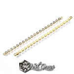 Element de legatura,cu Cubic Zirconia,in casete placate cu aur 18k-67x2x2mm-1buc