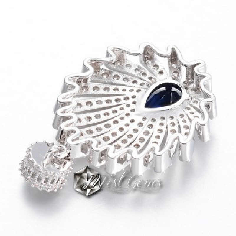 Pandantiv Statement placat cu Platina ornat cu Cubic Zirconia 47x32mm