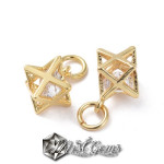 Charm Steaua Merkaba din Alama Placat cu Aur 18k si Cubic Zirconia