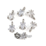 Charm Stea din Alama Placat cu Platina si Cubic Zirconia-4.5mm