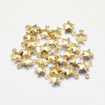 Pandantiv Stea din Alama Placata cu Aur 7.5x5.5x3mm