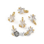 Charm Stea din Alama Placat cu Aur 18k si Cubic Zirconia-4.5mm