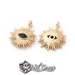 Pandantiv "Ochi Protector" din Alama Placat cu Aur 18k si Cubic Zirconia Negru