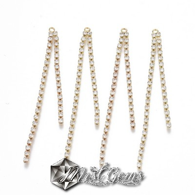 Pandant Ciucure-Ornament Bijuterii,cu Strasuri 52x2x2mm-2buc