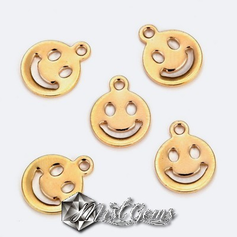 Charm "Smiley" din Alama Auriu