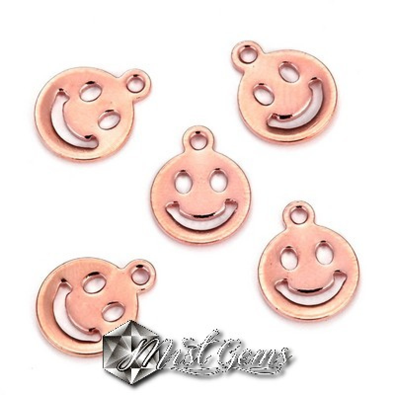 Charm "Smiley" din Alama Culoare Aur Roz