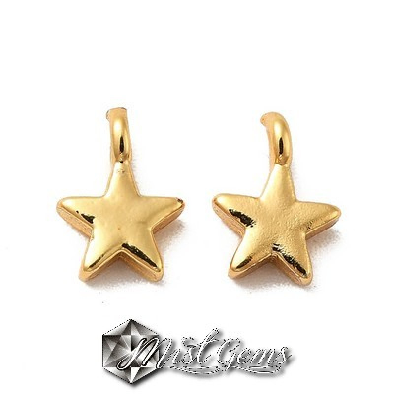 Charm Stea din Alama Placat cu Aur 18k 