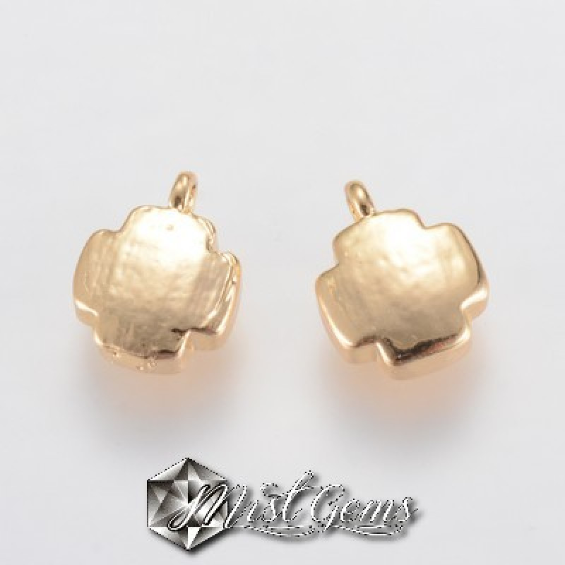 Pandant -"Cruce Stlizata" din alama placata cu aur 18k -9X7mm 
