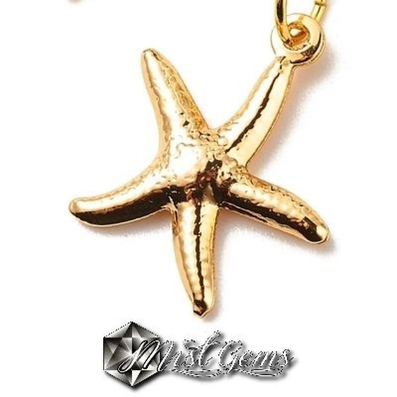 Pandant -"Stea de Mare" din alama placata cu aur 18k -24mm 