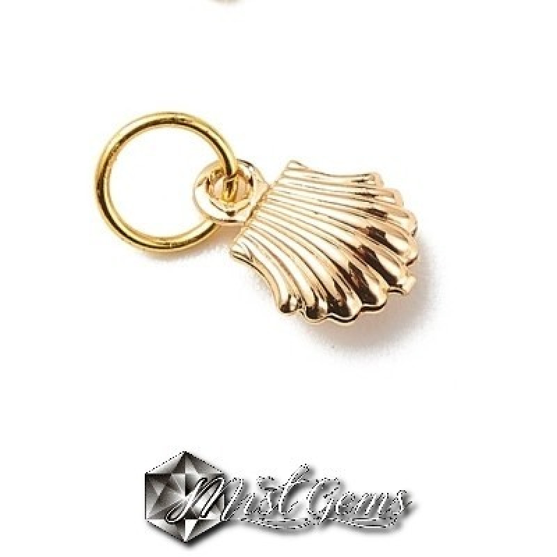 Pandant -"Scoica" din alama placata cu aur 18k -10mm 